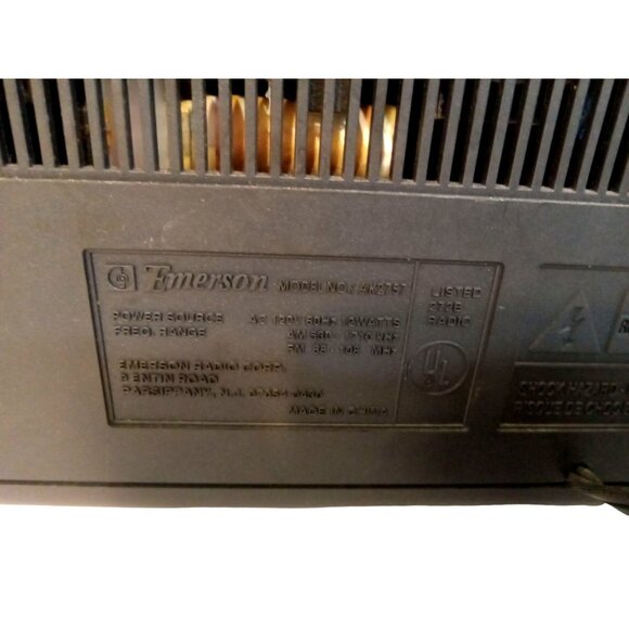 Emerson Alarm Clock Radio AM/FM Black AK2757 Cassette Tape Deck Electric Tested - Picture 5 of 5